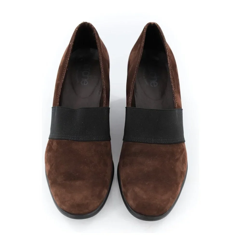 ARCHE Brown‎ Suede Wedge Pumps Shoes